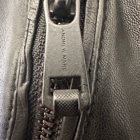 Andrew Marc Lamb skin Leather butterfly lining moto jacket black size XS - Picture 11 of 13